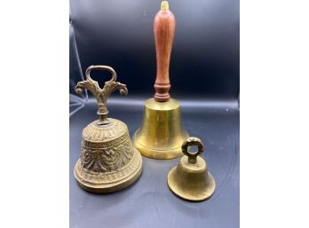 Set Of 3 Brass Bells
