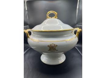 Vintage Porcelain Soup Tureen With Lid And Ladle