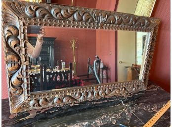 Antique Carved Wood Mirror
