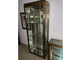 Brass And Glass Tall Display Cabinet 2 Of 2