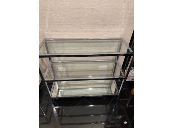 1970s Vintage Chrome And Glass Shelves 2 Of 2