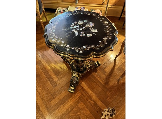 Lacquered Mother Of Pearl Inlay Tea Table
