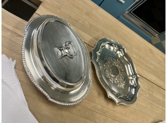 Gorham Silver Plate Server And Silver Plated Tray