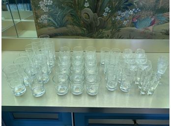 Collection Of Etched Glasses