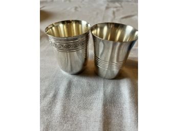 Pair Of Christofle Silver Plated Cups
