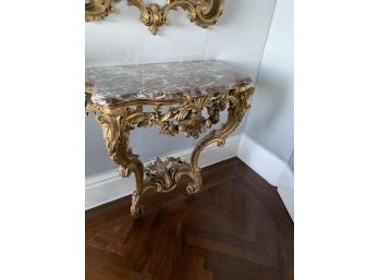 Louis XV Style 19th Century Giltwood Marble Console