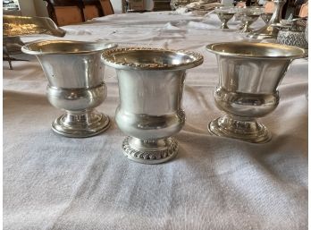 Set Of 3 Sterling Silver Cache Pots