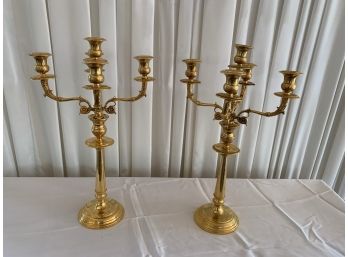 Pair Of Louis XIV Style Bronze Candelabras