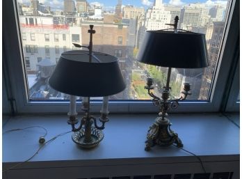 Pair Of Antique Bronze Lamps