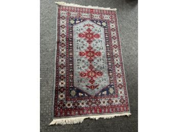 Light Blue, Navy,  Green And Red Rug