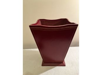 Red Leather Trashcan