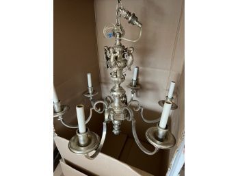 Very Good Antique Silver Plate Figural Chandelier