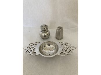 Silver Shakers & Tea Strainer
