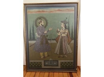 Mughal Painting Framed With Matte Glass