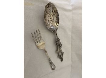 German Silver Plated Spoon And Plated Fork