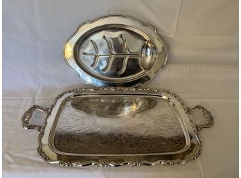 Pair Of Silver Plated Trays