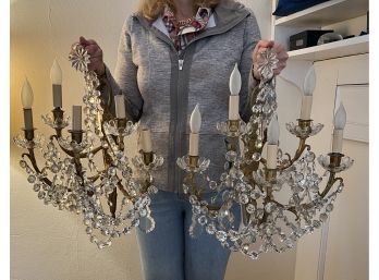 Pair Of Magnificent Baccarat Crystal Sconces