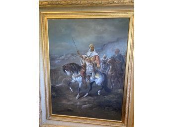 Painting Of Mounted Middle Eastern Warrior
