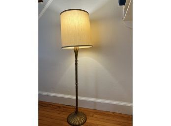 Brass Floor Lamp With Silk Shade 1 Of 2