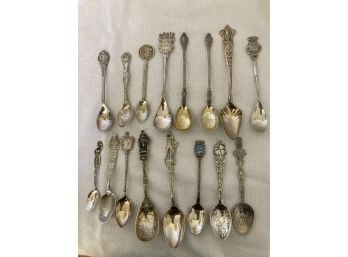 Lot Of 16 Collectible Spoons