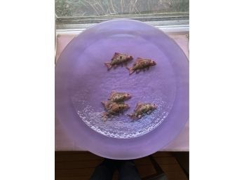 Art Glass Bowl With Koi Fish