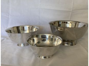 3 Silverplate Footed Bowls