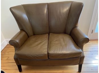 Wing Back Leather Settee