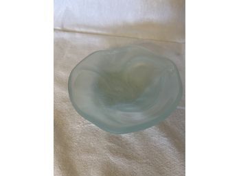 Jim McCullough Signed Frosted Art Glass Bowl