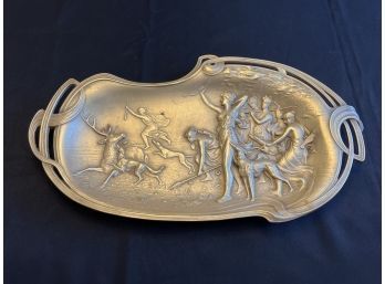 Hunting Goddess Diana - Art Deco Brass Bowl