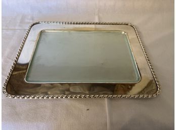 Silver Plated Tray With Frosted Glass Insert