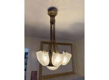 Rare French Art Deco Chandelier By Georges LELEU