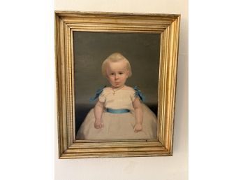 Oil Painting On Canvas Of A Girl With A Blue Sash