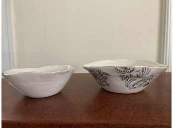 Two Ceramic Bowls By Mae Mougin
