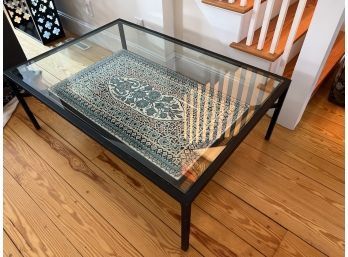 Iron And Glass Coffee Table With Turkish Tile Tray
