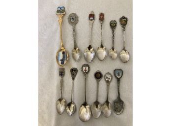 Lot Of 12 Souvenir Spoons