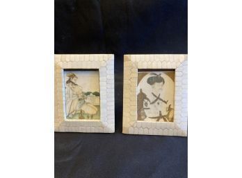 Two Framed Paintings On Ivory