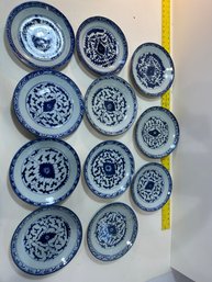 Lot Of 11 Antique Chinese Handmade Plates