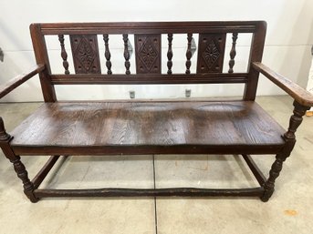 Antique Wooden Bench 3 Seat