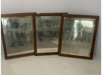 Three Antique Drugstore Cabinet Mirrors