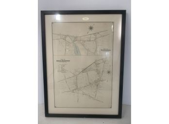 Vintage Map Print Of Bridgehampton And Watermill