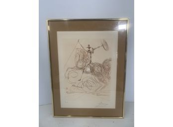 Salvador Dali Signed Artist Proof Lithograph Horseman