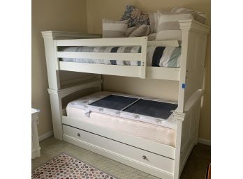 Beautiful White Twin Bunk Bed With Trundle