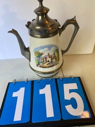 Lot 115 - Antique Manning Bowman Coffee Pot Made In Connecticut.
