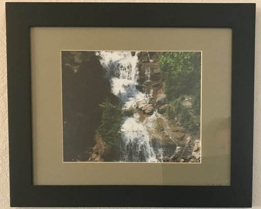 Framed, Matted And Signed Photograph Of Waterfall