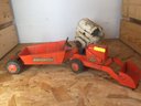 Vintage Luma Construction Brand Red Tractor And Tonka Brand Trailer Toy