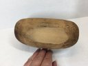 Rustic Wood Oval With Bird Carving