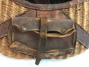 Antique Wicker & Leather Fishing Basket- See Photos For Condition