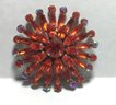 Vintage Tomato Red Glass Jeweled Brooch