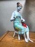 1 Of 2 Vintage HOLLOHAZA Porcelain Girl W. Paprika Figurine 1834 Hand Painted HUNGARY