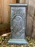 Cast Silver Colored Pedestal - Used As Outdoor Decor